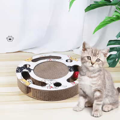 Grattoir Chat - PurrRoundScratcher™ - Chats Colorés - Famille Royal Chat